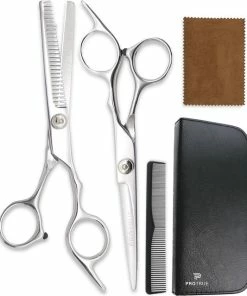 Beste deal 🔔 ProTrue Mousche Volledige Kappersset - 5 Stuks - Kappersschaar Rechtshandig - Uitdunschaar Kapper - Hair Scissors - Coupeschaar - Haarschaar Set 🛒