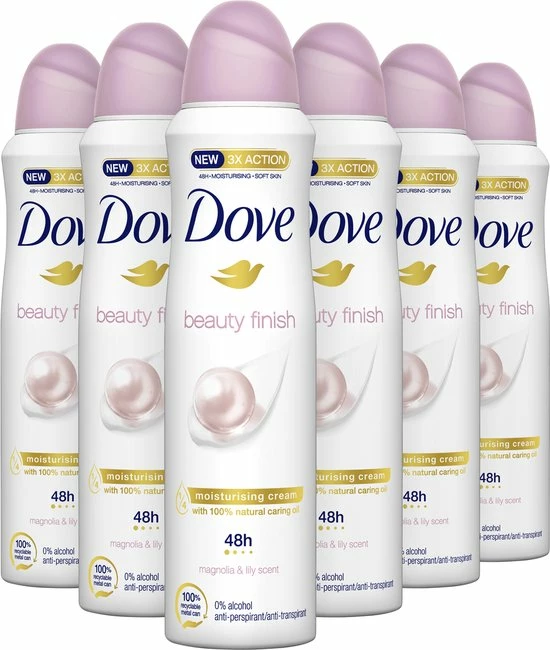 Korting π Dove Beauty Finish Anti-transpirant Deodorant - 6 X 150 Ml - Voordeelverpakking 𧨠3 Korting π Dove Beauty Finish Anti-transpirant Deodorant - 6 X 150 Ml - Voordeelverpakking π§¨