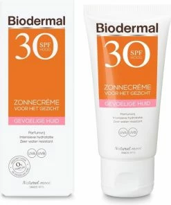 Coupon 😍 Biodermal Zonnebrand Voor De Gevoelige Huid - SPF 30 - 50ml - Zonnebrand Voor Het Gezicht ⌛