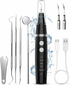 Goedkoopste 🥰 V-Goods Premium Sonische Tandsteen Verwijderaar - 5 Standen - Inclusief Tandarts Set - 3 Opzetstukken - Tandplak 😀