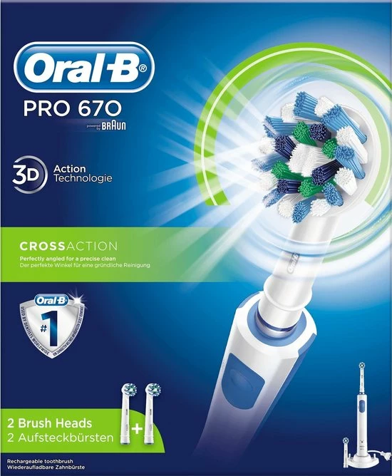 Promo β€οΈ Oral B Oral-B PRO 670 CrossAction - Elektrische Tandenborstel - Met 2 Opzetborstels π 11 Promo β€οΈ Oral B Oral-B PRO 670 CrossAction - Elektrische Tandenborstel - Met 2 Opzetborstels π - Afbeelding 9