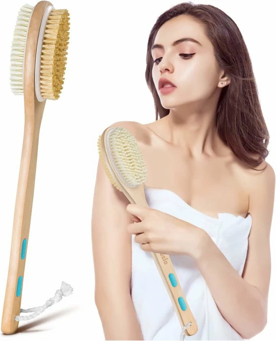 Goedkoop π€© Fesio Lichaamsborstel Met Lange Steel - Dubbelzijdig - Dry Brushing Rugborstel/Badborstel/Doucheborstel/Huidborstel - 43 Cm π 4 Goedkoop π€© Fesio Lichaamsborstel Met Lange Steel - Dubbelzijdig - Dry Brushing Rugborstel/Badborstel/Doucheborstel/Huidborstel - 43 Cm π - Afbeelding 2