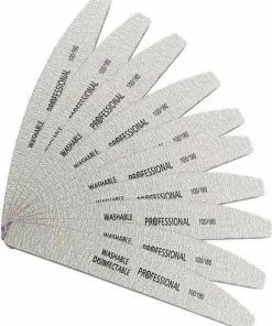 Groothandel 💯 Merkloos Vijlen A+++ Kwalitiet - Half Moon - 15 Stuks - Half Moon - Professional - Acryl- Gel -Polygel - Gel Nagellak - Nagels - Vijlen - 100/180- Grit 💯