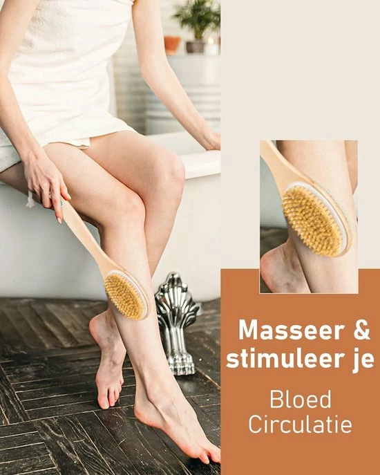 Goedkoop π€© Fesio Lichaamsborstel Met Lange Steel - Dubbelzijdig - Dry Brushing Rugborstel/Badborstel/Doucheborstel/Huidborstel - 43 Cm π 8 Goedkoop π€© Fesio Lichaamsborstel Met Lange Steel - Dubbelzijdig - Dry Brushing Rugborstel/Badborstel/Doucheborstel/Huidborstel - 43 Cm π - Afbeelding 6