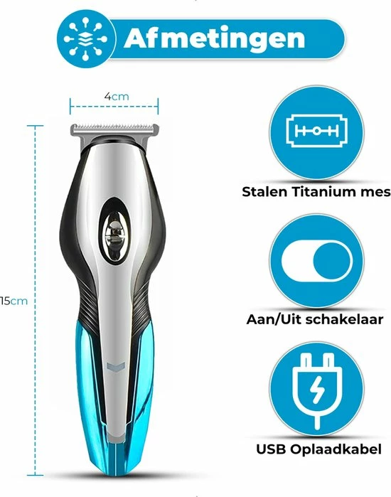 Beste Verkoop π BAESS 5-in-1 Tondeuse Voor Mannen - Baard En Lichaam - Bodygroomer - Neus En Oor - Trimmer - Blauw π₯ 11 Beste Verkoop π BAESS 5-in-1 Tondeuse Voor Mannen - Baard En Lichaam - Bodygroomer - Neus En Oor - Trimmer - Blauw π₯ - Afbeelding 9