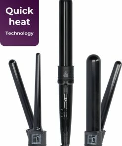 Aanbiedingen 👍 Jocam® 5-in-1 Keramische Krultang Met Opzetstukken – Golvenkrultang – Curling Wand Krultang Zonder Klem – Hair Curler - Zwart 💯