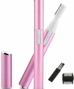 Aanbiedingen 😍 Jumalu - Precisietrimmer - Roze - Wenkbrauw Trimmer - Precisietrimmer - Trimmer - Gezichtshaar Verwijderen - Wenkbrauw Epilator - Gezichtsepilator - Lip Epilator - Gezicht Ontharing - Epileer Apparaat Dames 😍