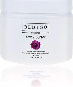 Goedkoopste 🥰 BEBYSO Cosmetics BEBYSO Organic Body Butter - Rozen 300ml. 100% Vegan & Natuurlijke Ingrediënten. Dierproefvrij. 🤩