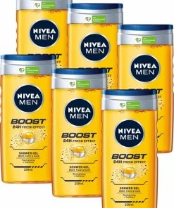 Top 10 ⭐ NIVEA MEN Boost Douchegel - 6 X 250 ML - Voordeelverpakking ⭐