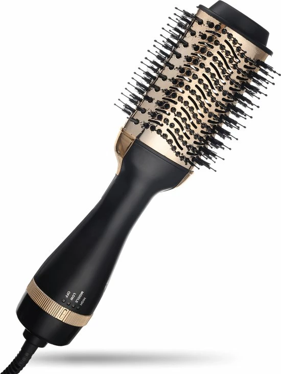 Kopen 🛒 Vivid Green 3-in-1 Ionische Fohnborstel Met Keramische 🧥 Coating - Lang/kort/Stijl/Krullen - 1000W - Roterend - Zwart/Goud 🛒 3 Kopen 🛒 Vivid Green 3-in-1 Ionische Fohnborstel Met Keramische 🧥 Coating - Lang/kort/Stijl/Krullen - 1000W - Roterend - Zwart/Goud 🛒