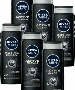 Beste Verkoop 🥰 NIVEA MEN Active Clean - 6x 500 Ml - Voordeelverpakking - Douchegel ✨ -L'Oréal Shop 550x836 1